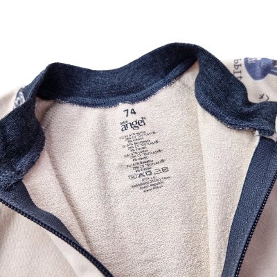 Camisola de encaixe com IMPRESSÃO, com fecho Outlast® - animais coloridos latte