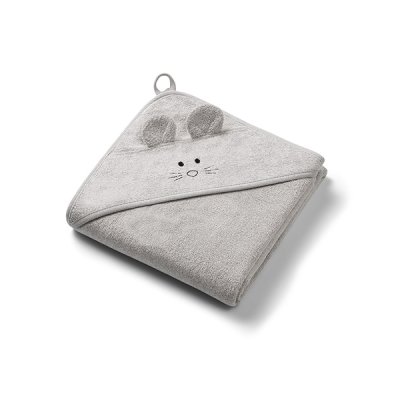 BABYONO Handtuch mit Kapuze und Griffen Bambus grau 100x100 cm