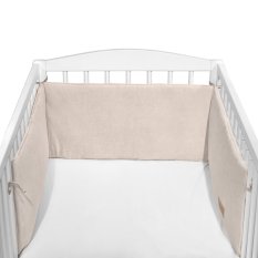 KLUPS Schutzgitter für Kinderbett Samt beige 180x30 cm