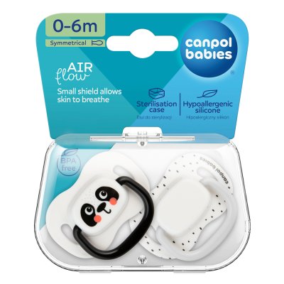 CANPOL BABIES Set symmetrischer Silikonschnuller BabiesBoo 0-6m 2 Stück weiß