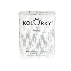 KOLORKY DAY Pieluchy jednorazowe eko, piórka XL (12-16 kg) 17 szt.