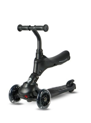 Hulajnoga QPLAY Sema Pro Black, 5 w 1, z kółkami LED, wiek 1-6 lat
