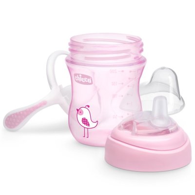 CHICCO Lehrbecher Transition mit Henkel 200 ml rosa 4m+
