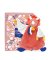 Doudou Geschenkset - Plüsch Schmusetuch Dinosaurier orange 25 cm
