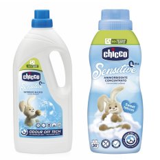 CHICCO Detersivo per bambini Sensitive 1,5 l + Ammorbidente conc. Polvere Dolce 750 ml