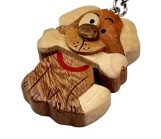 2Kids Toys Holzschlüsselanhänger groß Hund mit Knochen