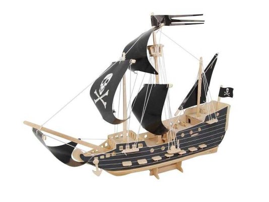 Woodcraft Drewniane puzzle 3D statek piracki