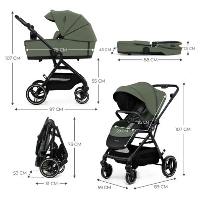 KINDERKRAFT SELECT Kinderwagen kombiniert Yoxi 2in1 Mystic Green