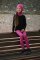 Legging gladde PRINT Outlast® - roze pioenrozen