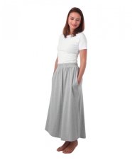 Lange rok met zakken Linda, grijs