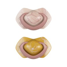 CANPOL BABIES Silikon-Schnuller symmetrisch Light touch GOLD 6-18m 2Stk. rosa