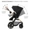 KINDERKRAFT Kombikinderwagen Moov 2 3in1 Pure Black - Schaumstoffräder