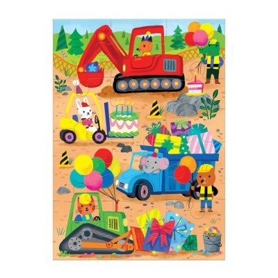 Mudpuppy Construction Site Greeting Card Puzzle