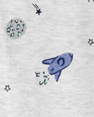 Kombinezon zapinany na suwak CARTER'S Sleep&Play Gray Planet dla chłopca, rozmiar 3m. 62