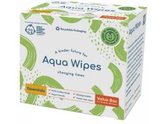 AQUA WIPES Toallitas 100% biodegradables, 99% agua, 12x56 piezas = 672 piezas