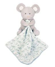 Doudou Present Set - Plyschmus med filt av ekologisk bomull 15 cm grön-vit