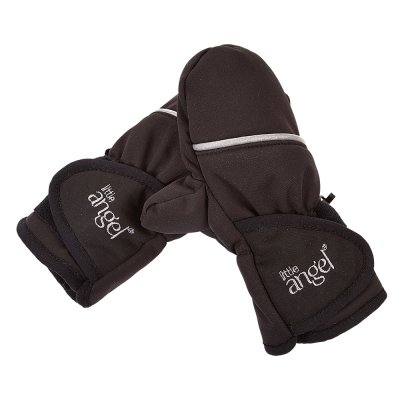 Rękawice z jednym palcem softshell STRETCH Outlast® - czarny-haft szary