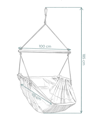 Hängesessel olivgrün HOJDAVAK MAXIMUS OUT mit Kissen, Holz für den Außenbereich, Seil weiß