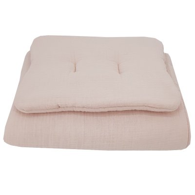 EKO Zestaw do łóżeczka 2-elementowy muślinowy Powder pink 30x40 cm, 75x100 cm