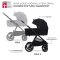 KINDERKRAFT Kombinirani voziček Nea 2 2v1 Midnigth Black