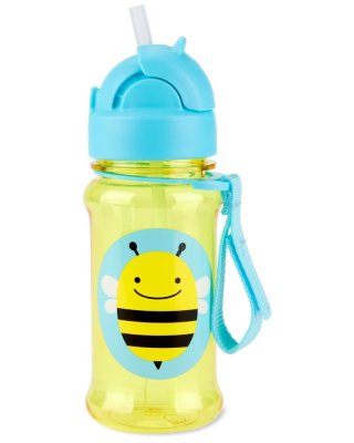 SKIP HOP Zoo Tritan Trinkflasche mit Strohhalm 355ml Biene 12m+