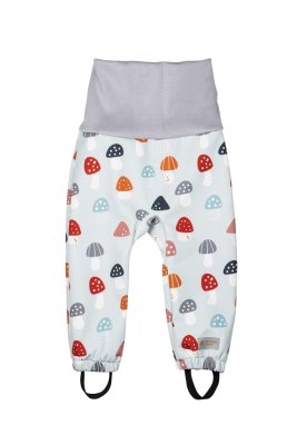 Verstelbare softshell kinderbroek met membraan Monkey Mum® - Bonte paddenstoelen