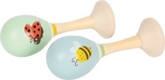 small foot Maracas de madera Abeja y Mariquita juego de 2 uds.