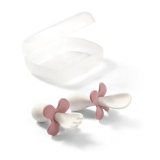 BABYONO Cuillère et fourchette avec étui rose 12m+