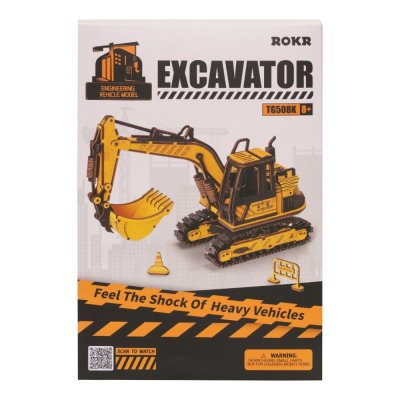 RoboTime 3D Rompecabezas de Madera Mecánico Excavadora