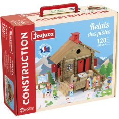 Jeujura Jeu de construction en bois 120 pièces Station de ski