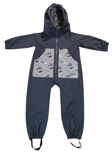 Monkey Mum® Softshell jumpsuit with membrane - Mysterious trip - size 98/104, 110/116