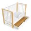 KLUPS Cot with barrier and drawer Iwo white-natural 120x60 cm