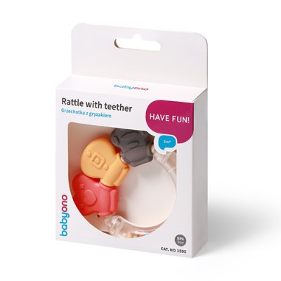 BABYONO Rattle with Teether 3m+ Shapes