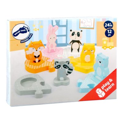 small foot Puzzle de madera con animales encajables
