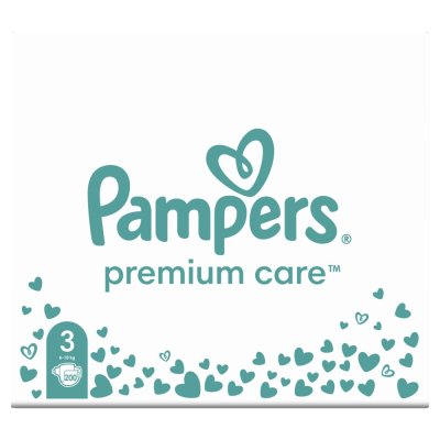 PAMPERS Premium Care Wegwerfwindeln Größe 3 (200 Stück) 6-10 kg - Monatspackung
