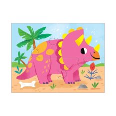 Set puzzle dinozauri Mudpuppy 4 în 1