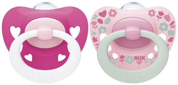 NUK Smoczek Signature 6-18m dziewczynka 2 szt