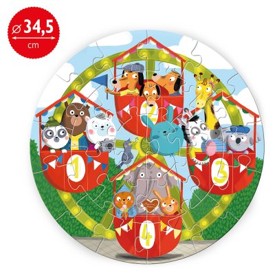 Magellan Kör alakú puzzle Állatok a vidámparki keréken