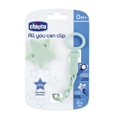 CHICCO Schnullerclip Alles, was man anklemmen kann – Stern
