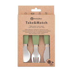 PETITE&MARS Sada príborov z nehrdzavejúcej ocele Take&Match Sweet Pea 12m+