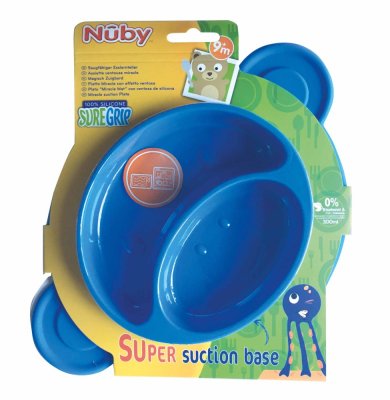 NUBY Tallrik med sugkopp - Monkey 9 m+, röd