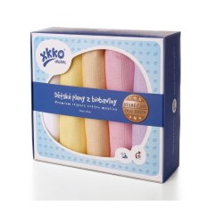 KIKKO Babyblöjor i ekologisk bomull Old times 70x70 (5 st) - pasteller, för tjejer