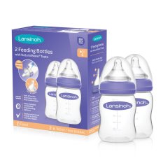 LANSINOH Babyfles met NaturalWaveTM speen 160 ml (S), 2 st