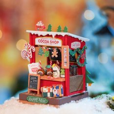 Puzzle 3D en bois RoboTime Miniature de maisonnette Stand de cacao