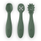 PETITE&MARS Set 3 ks silikonových tréninkových lžiček Take&Match Misty Green 6m+