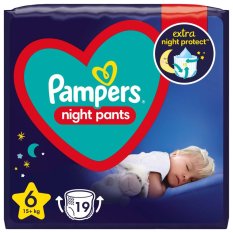 PAMPERS Spodnie Nocne Pieluszki jednorazowe 6 (15 kg+) 19 szt