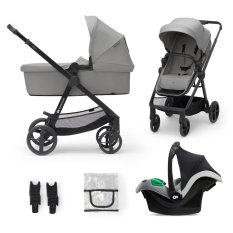 Carucior KINDERKRAFT combinat 3 in 1 Newly Moonlight gri + Mink PRO