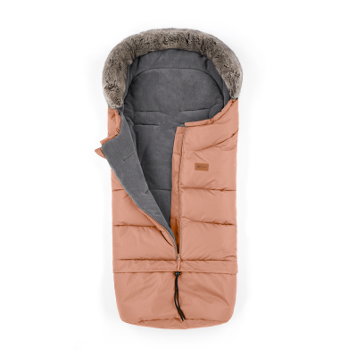 PETITE&MARS Set zimní fusak Arctic 4v1 + rukavice na kočárek Furry Pastel Peach