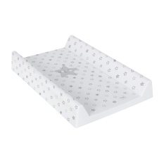 CEBA BABY Wickelauflage 2-seitig mit fester Platte (50x80) Comfort Sterne hellgrau