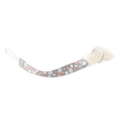 BABYONO Schnullerclip grau/orange 0m+